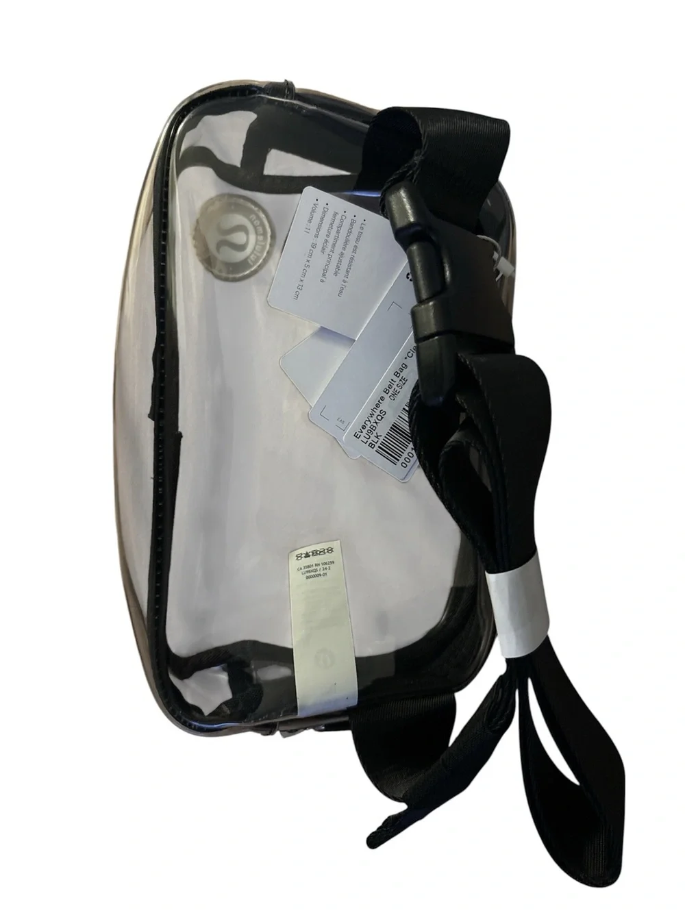 Lululemon Clear Everywhere Belt Bag 1L Round Logo Patch Black NWT - Picture 4 of 5